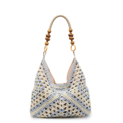 Bohemian Straw Woven Tote Bag – Large Capacity Beach Shoulder Bag