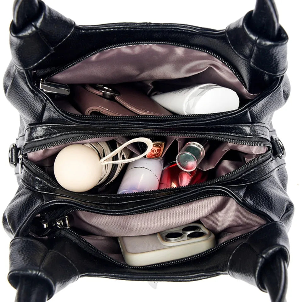 Women's Luxury Soft Leather Top-Handle Shoulder Crossbody Bag