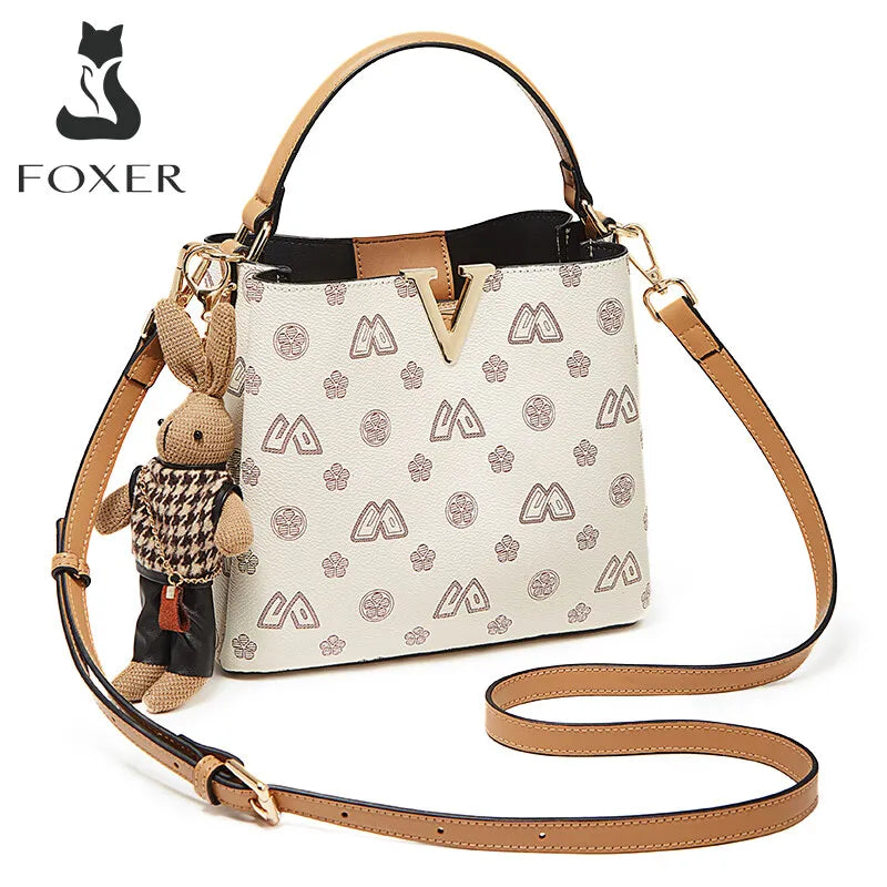 Foxer Brand Retro Women S Handbag Small Bucket Bag Luxury Design Shoulder Dating Crossbody Girl