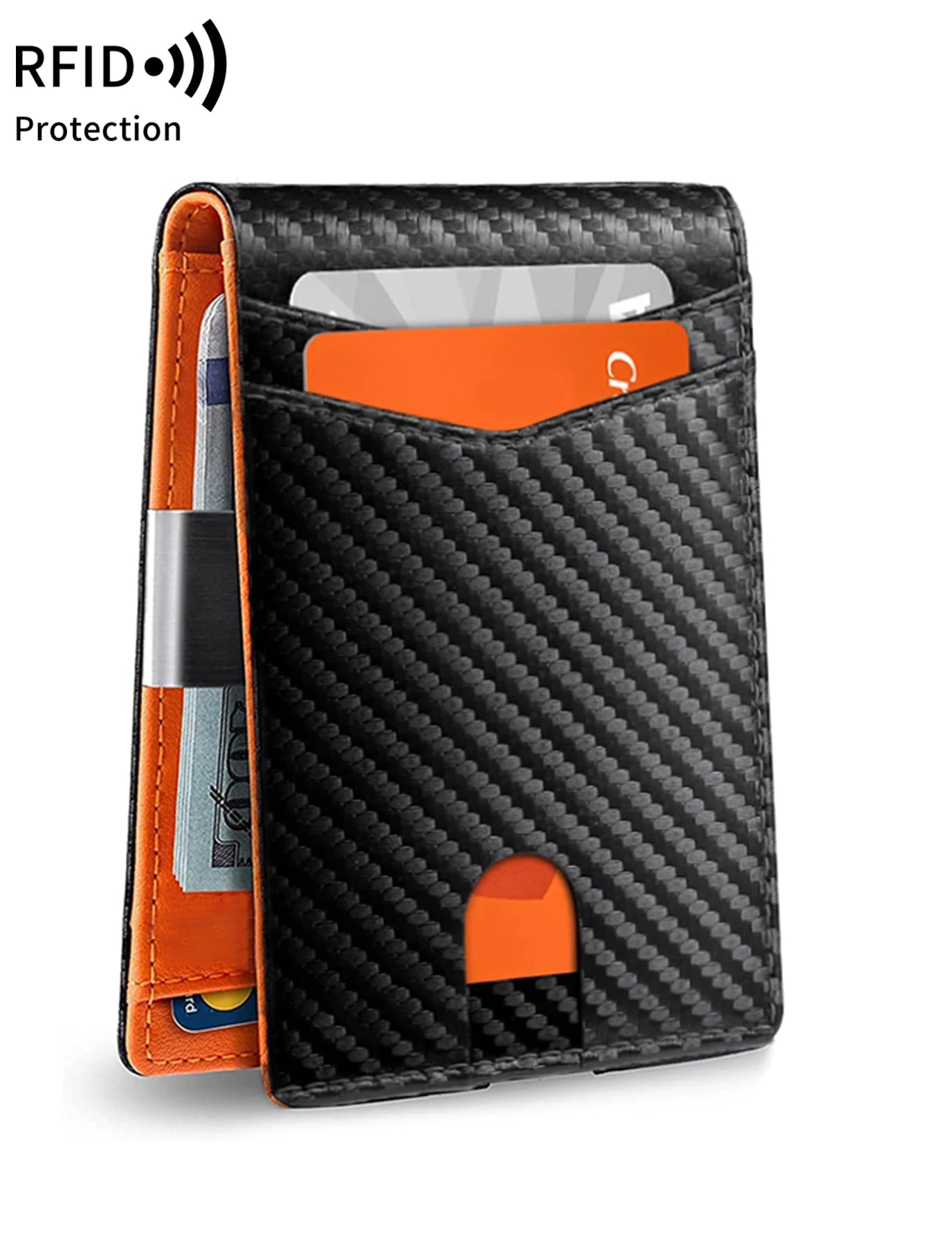 RFID Blocking Slim Front Pocket Wallet for Men – Carbon Fiber