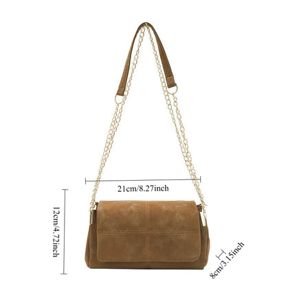 Vintage Chain Crossbody Bag - Women's Large Capacity Shoulder Bag