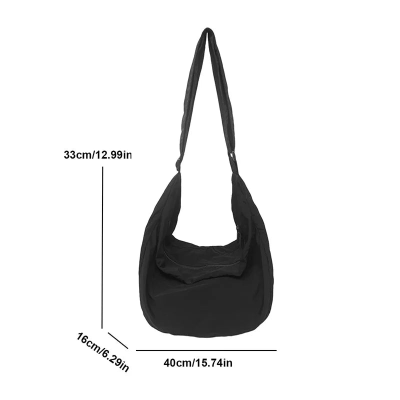 Large Capacity Nylon Crossbody Shoulder Bag – Casual Women's Hobo Tote