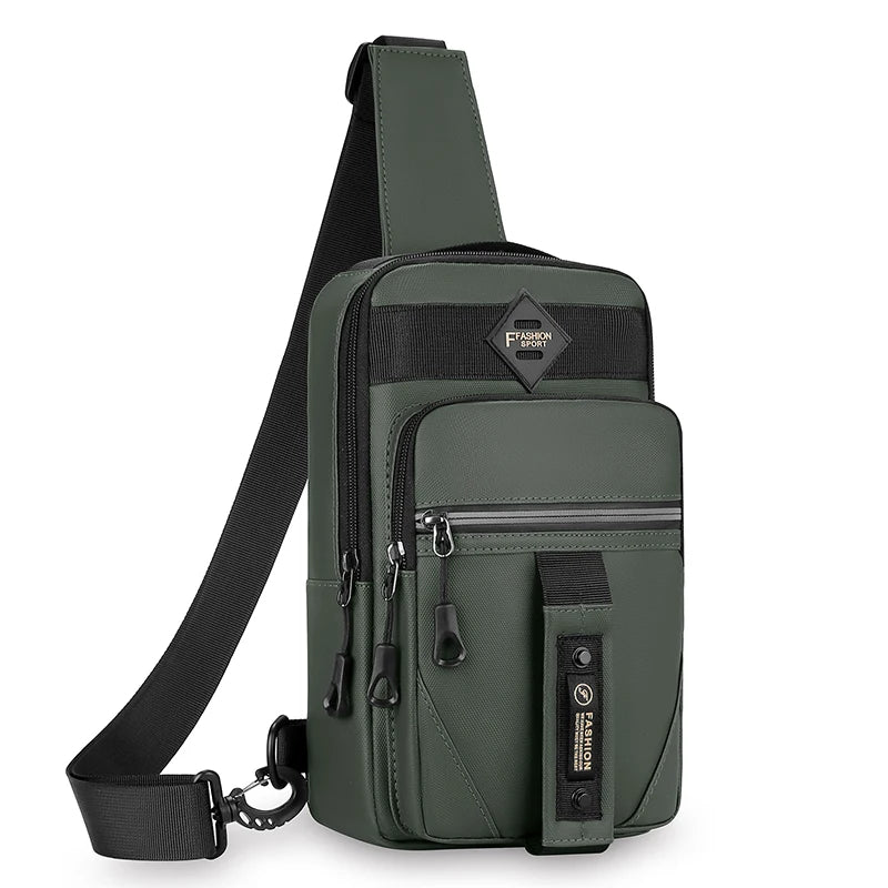 Men's Chest Bag Multi-Compartment Sling Shoulder Bag