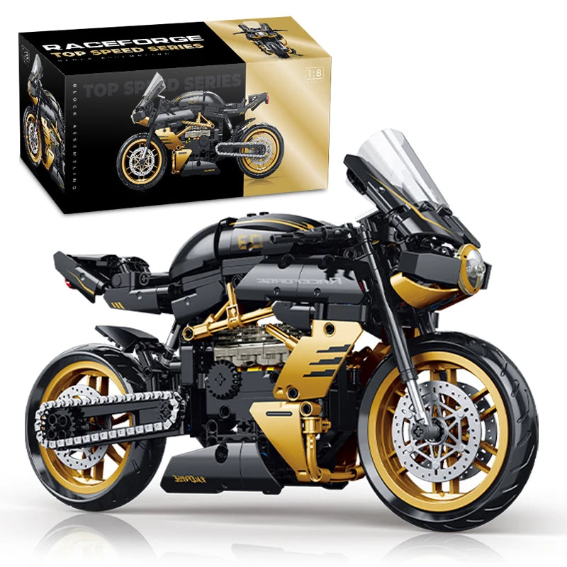 MOC Sportster Chopper Motorcycle Building Blocks Set – 1:8 Scale