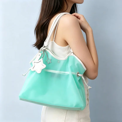 Large Capacity Jelly Tote Bag – Transparent PVC Shoulder Bag