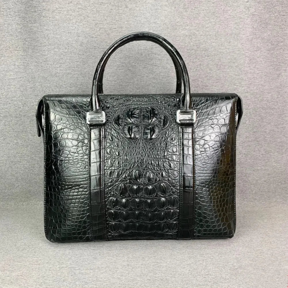 Crocodile Leather Briefcase Men's Luxury Business Laptop Bag