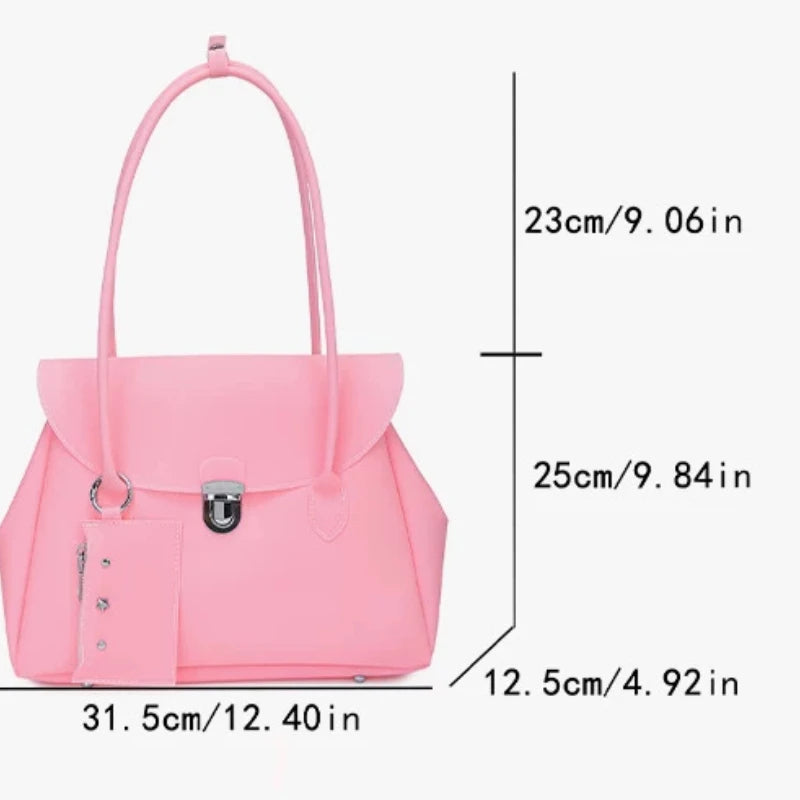 Frosted Texture Lightweight Casual Shoulder Bag Cute Girly Dopamine-Color Jelly