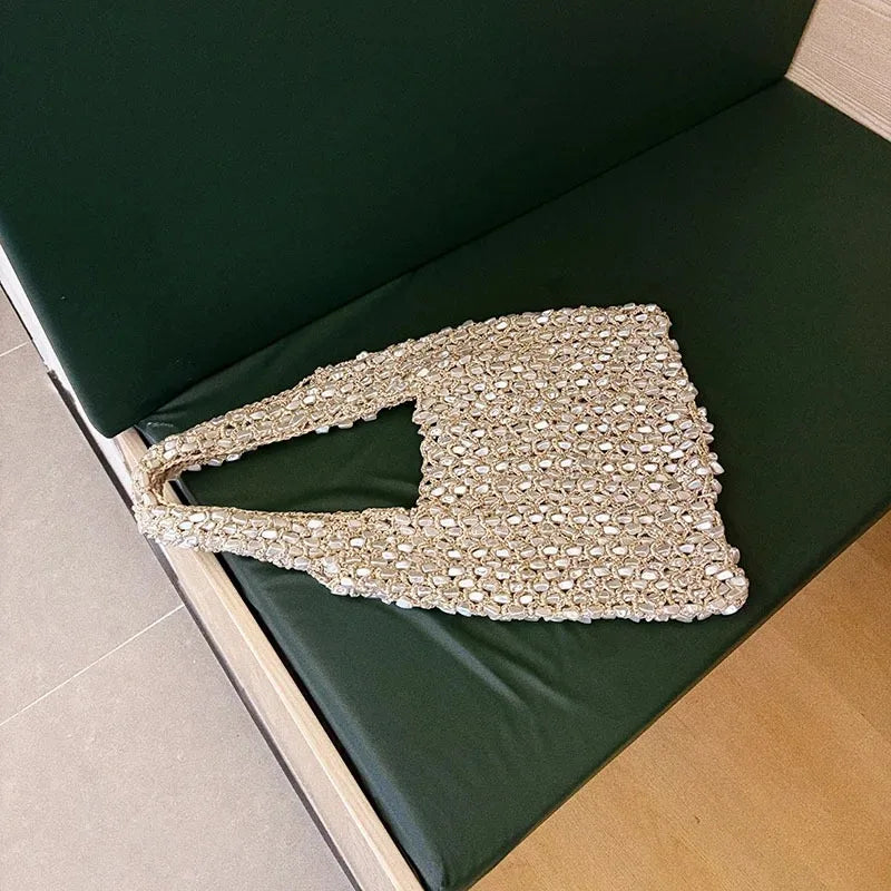 Pearl Beaded Shoulder Bag for Women – Luxury Summer Tote