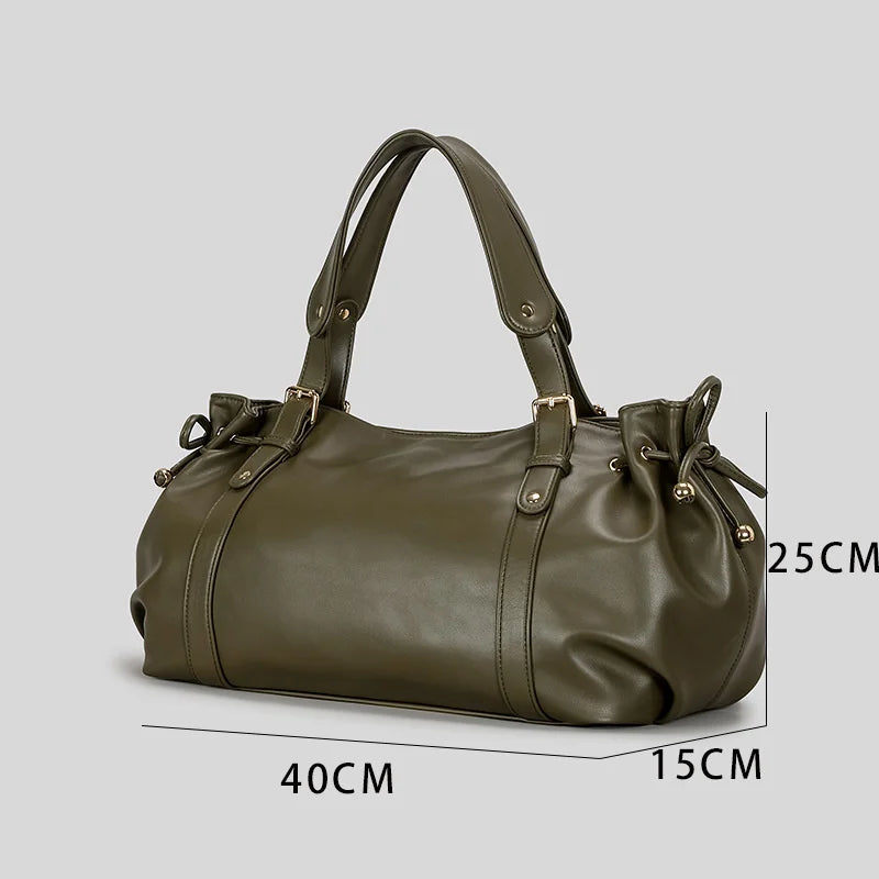 Boston Handbag - Large Capacity Soft Leather Shoulder Bag for Women