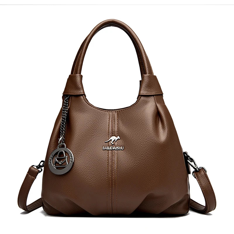 Women's Luxury Soft Leather Top-Handle Shoulder Crossbody Bag