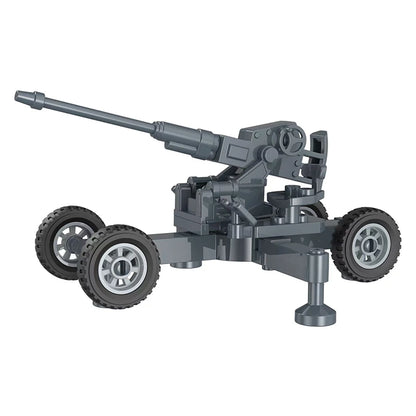 Military Anti-Aircraft Cannon MOC Building Blocks Model – WWII Artillery Brick Kit