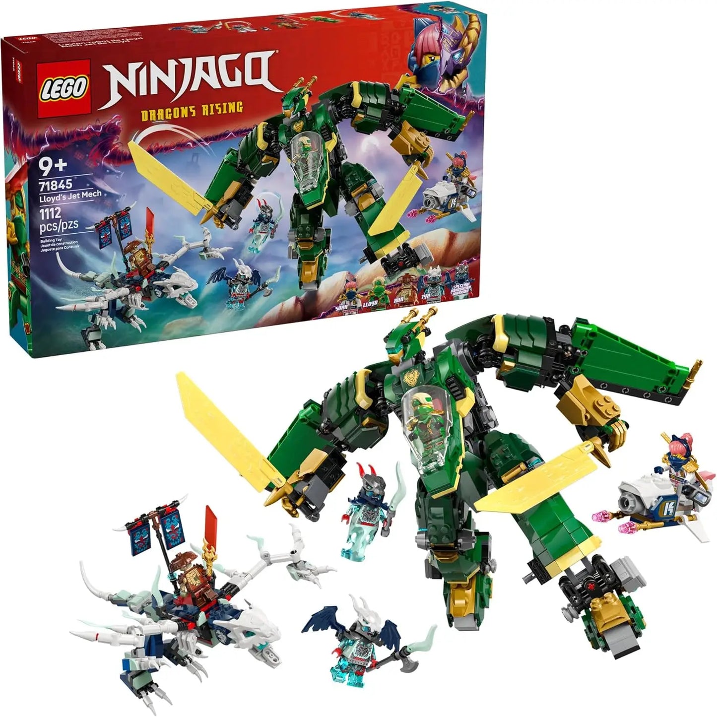 LEGO Ninjago 71845 Lloyd's Jet Mech – 1112 Pieces Building Set