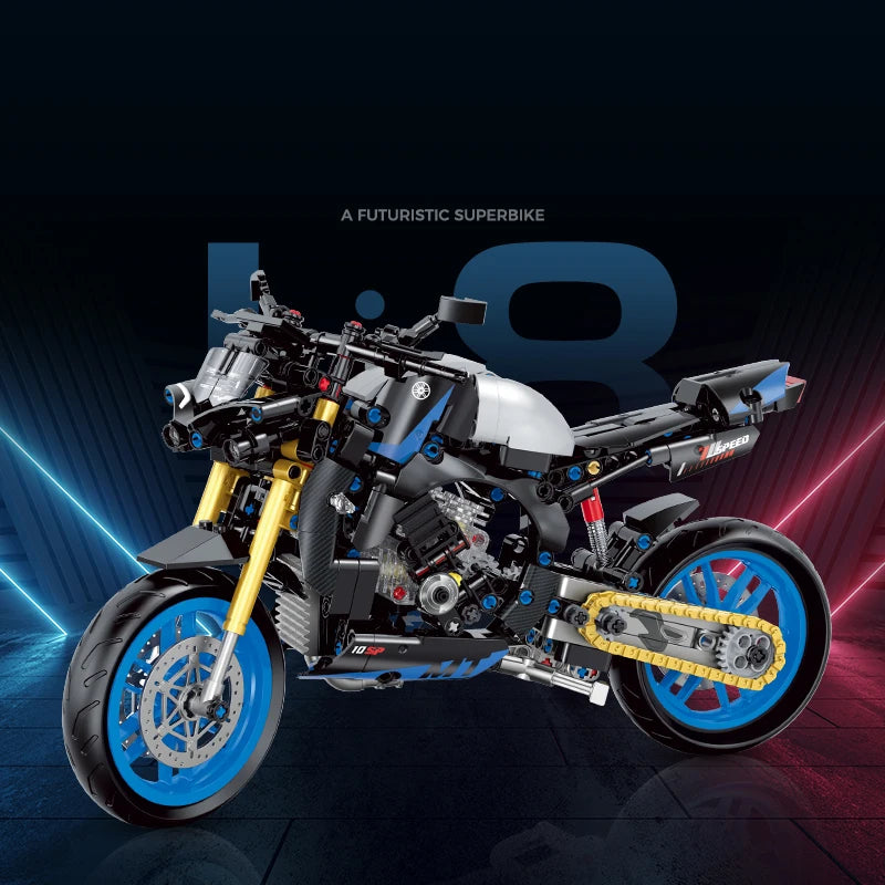 Racing Motorcycle Building Blocks Set – 1:8 Scale 582 Pcs