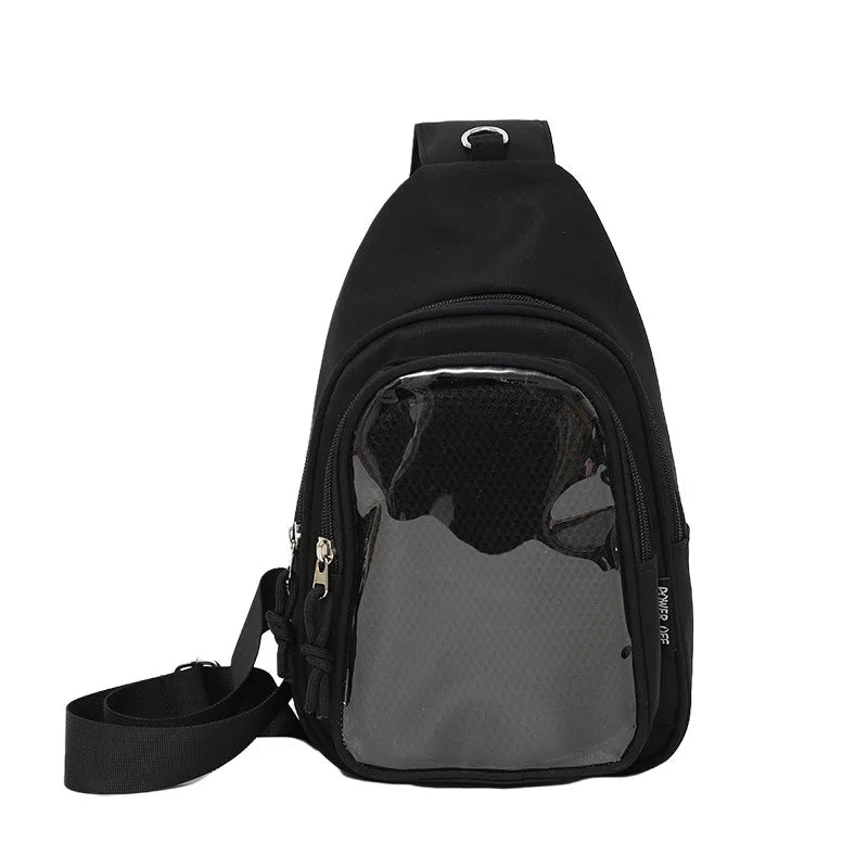Kawaii Ita Sling Bag – Nylon Crossbody with Display Window
