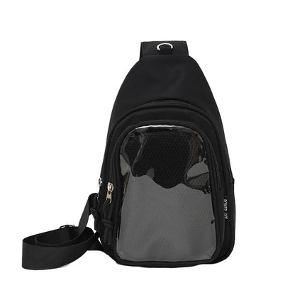 Kawaii Ita Sling Bag – Nylon Crossbody with Display Window