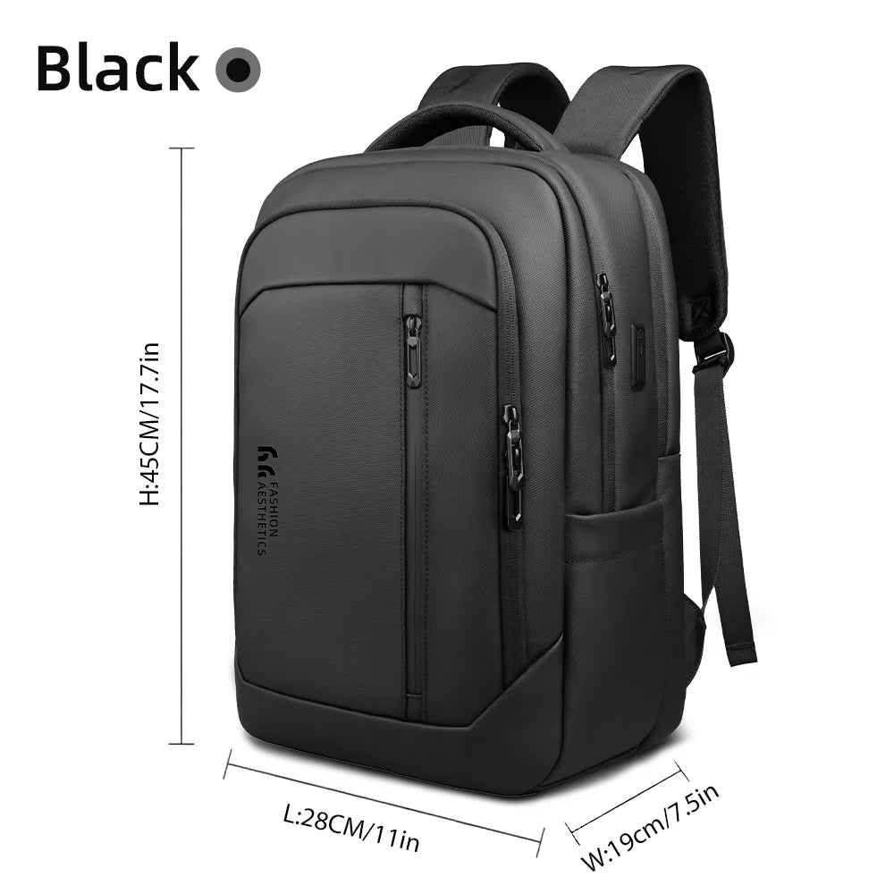 Large Waterproof Laptop Backpack 17" – Men's Business Travel Bag