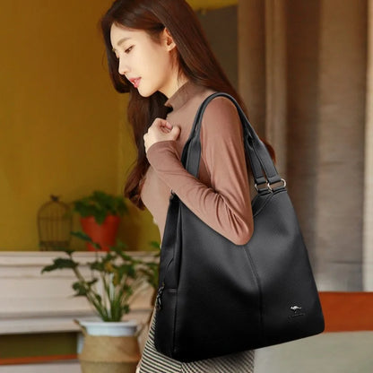 Leather Hobo Bag for Women – Large Top Handle Purse