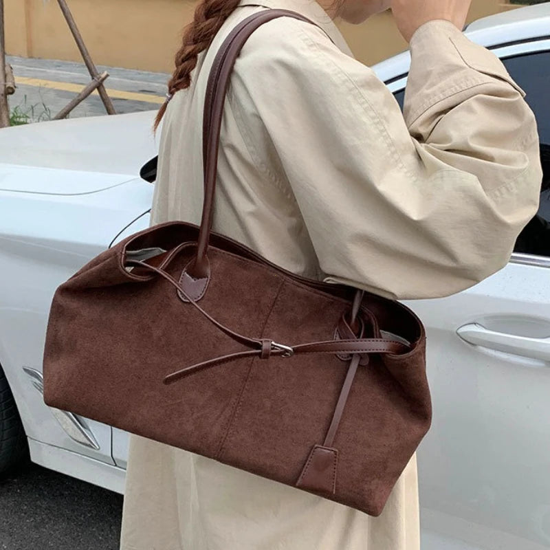 Women's PU Leather Shoulder Bag – Retro Underarm Tote