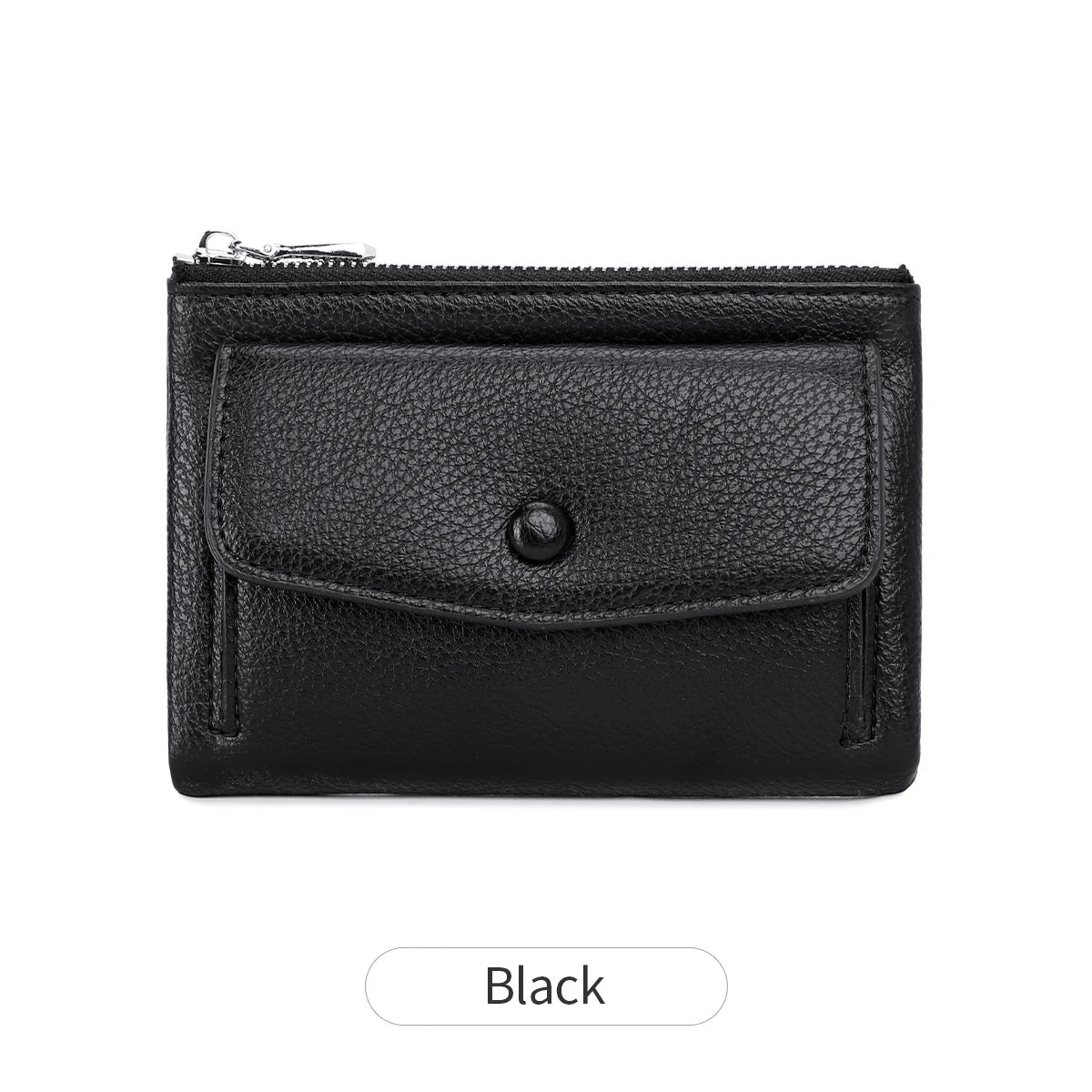 Women's Zip Coin Purse – Multi-Card Short Wallet with Buckle
