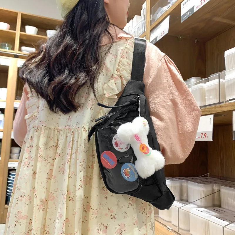 Kawaii Itabag Transparent PVC Chest Bag with Badge Display
