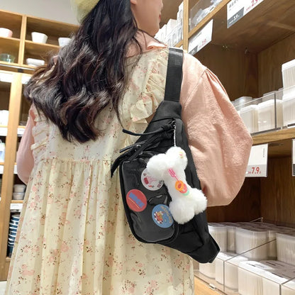 Kawaii Itabag Transparent PVC Chest Bag with Badge Display