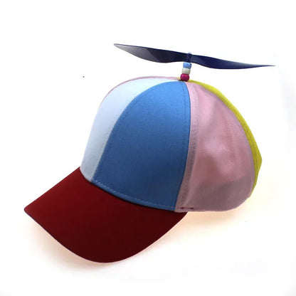 Propeller Baseball Cap – Colorblock Helicopter Hat for Kids & Adults