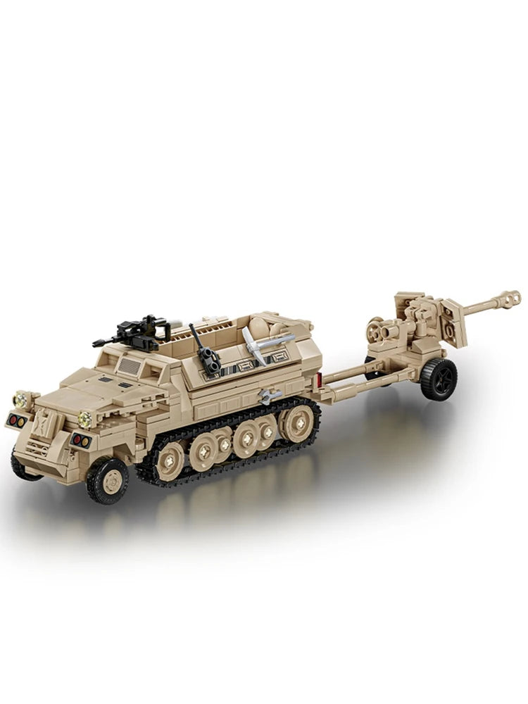 Sd.Kfz. 251 WWII Half-Track Armored Vehicle Building Blocks Model