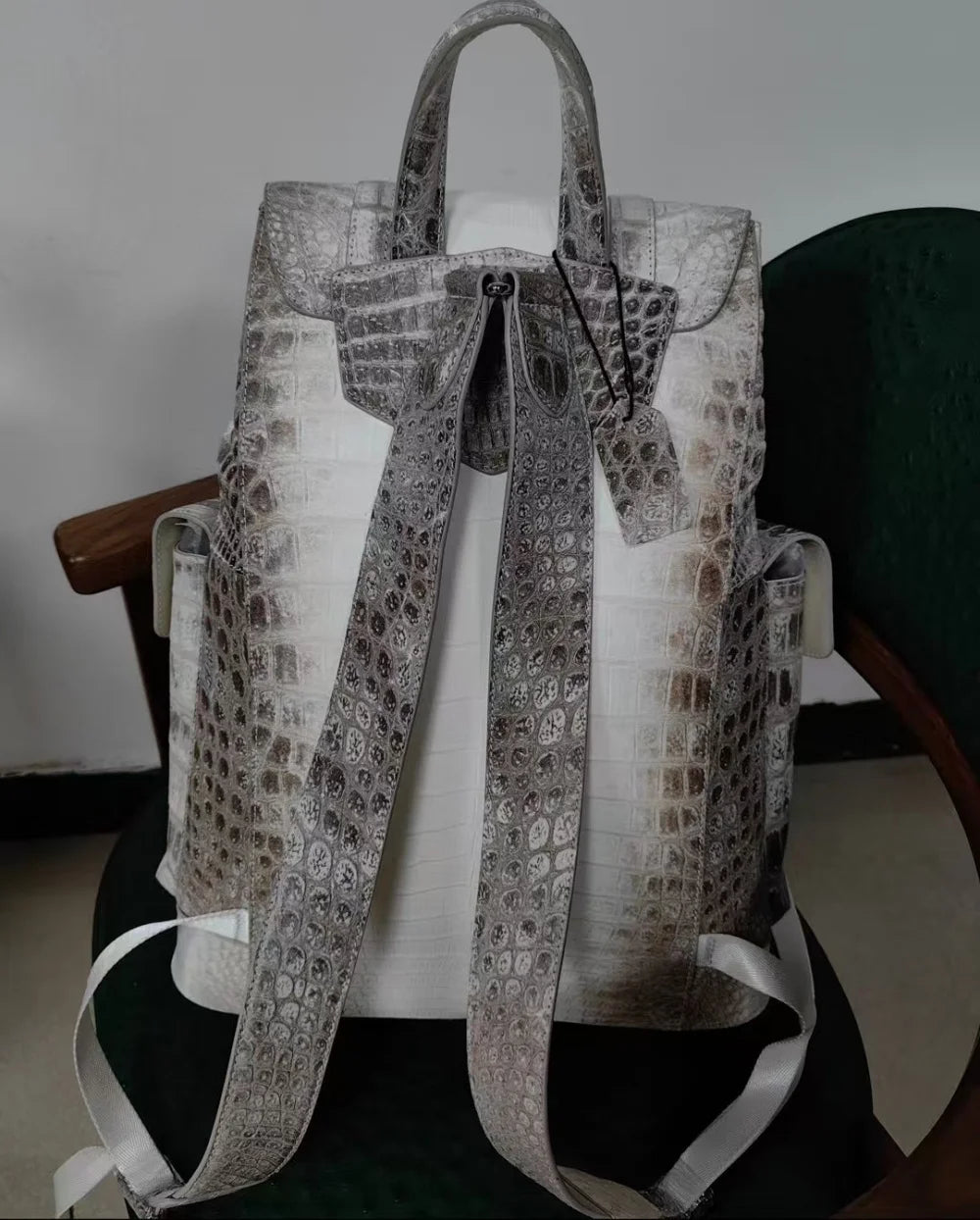 Luxury Crocodile Leather Backpack – Large Business Travel Bag