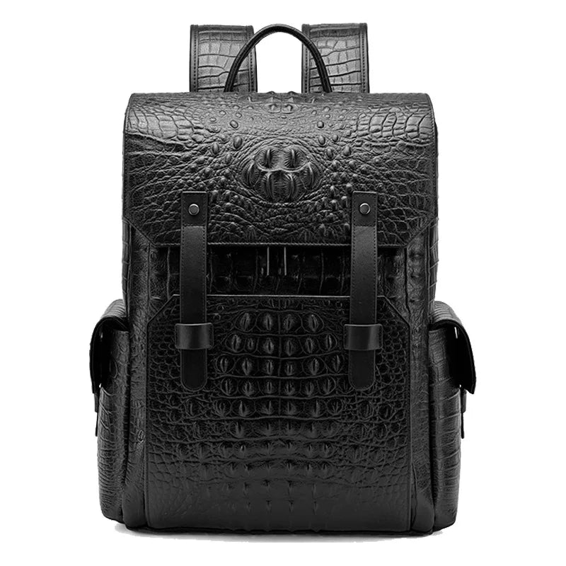 Crocodile Leather Men's Backpack – 16-Inch Laptop Bag