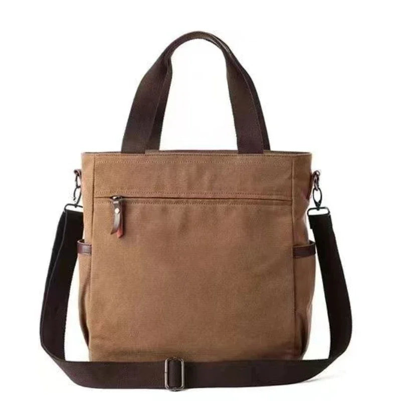 Vintage Canvas Messenger Bag – Large Capacity Multi-Pocket Crossbody, Unisex