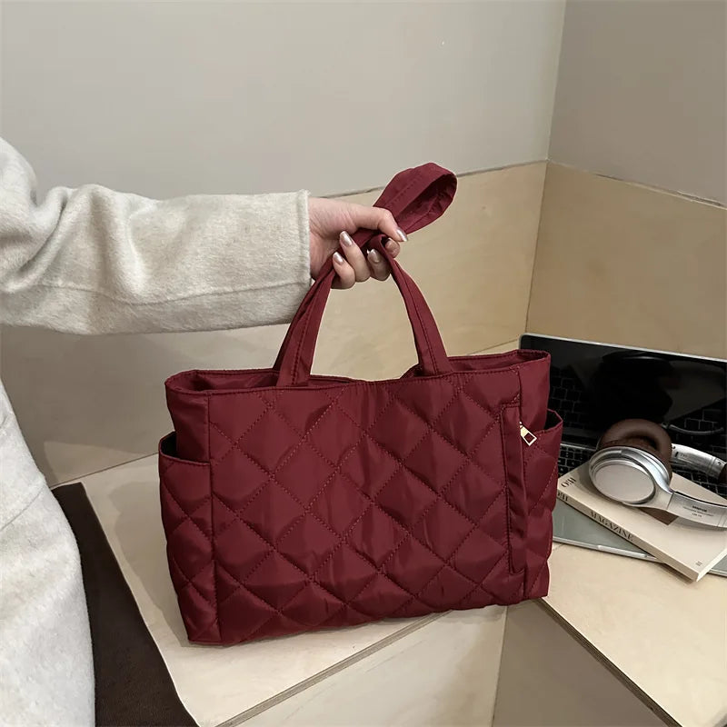 Autumn Winter Top Handle Bag Women Simple Large Capacity Tote Crossbody Shoulder Lightweight Bags