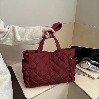 Autumn Winter Top Handle Bag Women Simple Large Capacity Tote Crossbody Shoulder Lightweight Bags