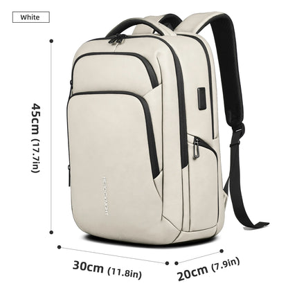 Men's Business Laptop Backpack 17.3" – Waterproof USB Travel Bag