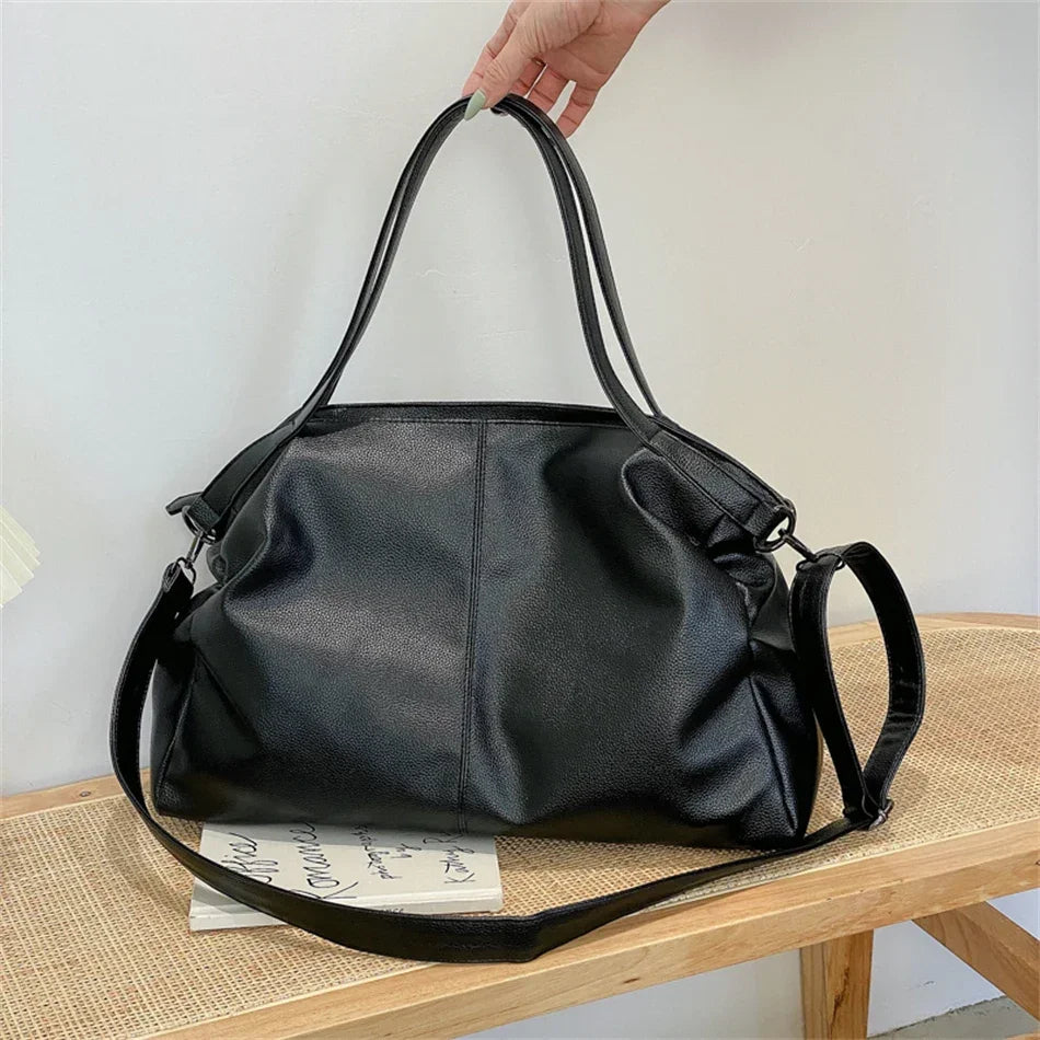 Large Soft Leather Hobo Shoulder Bag for Women