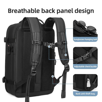 Vacuum Compression Travel Backpack – 17" Laptop, Large Capacity