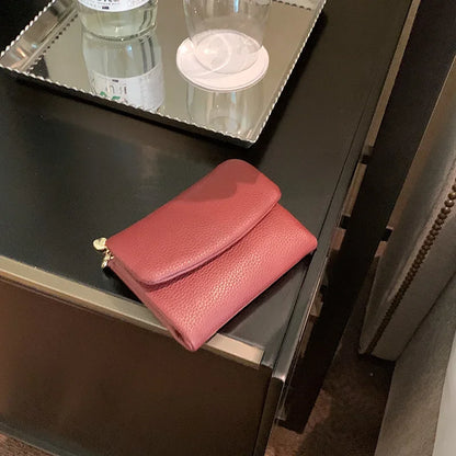Leather Trifold Wallet for Women – Slim Card Holder Clutch Purse