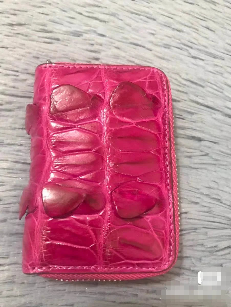 Genuine Crocodile Leather Multi-Slot Card Wallet for Women