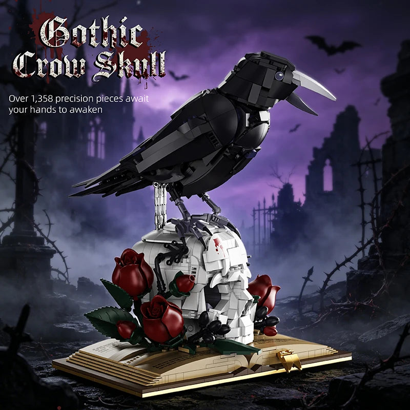 Gothic Crow & Skull MOC Building Blocks Set – 1358pcs