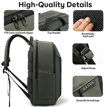 Bange Men's 15.6" Laptop Backpack – Lightweight Business Travel Bag