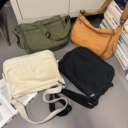 Canvas Messenger Bag – Casual Crossbody for Women & Students