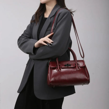 Women's Luxury Leather Handbag – Designer Crossbody Shoulder Bag