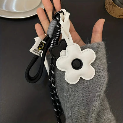 Flower Keychain PU Leather Bag Charm & Car Keyring