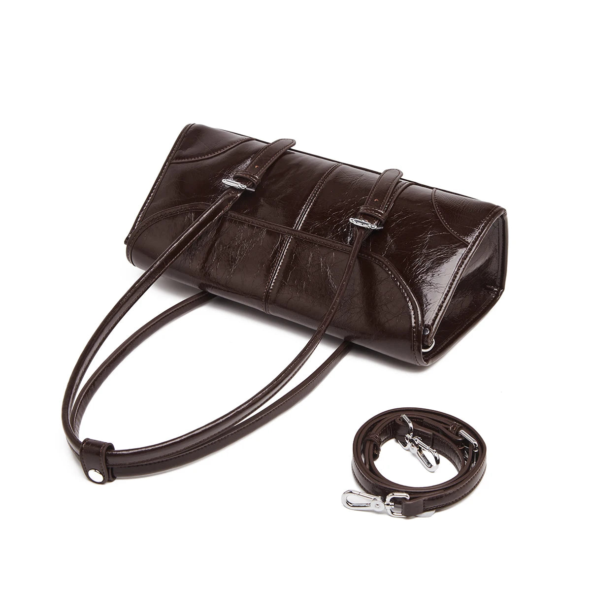 Foxer Women S Shoulder Bag Genuine Leather Retro Female Tote Underarm Versatile Large Capacity