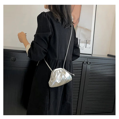 Ruched Cloud Hobo Bag – Soft PU Leather Crossbody for Women