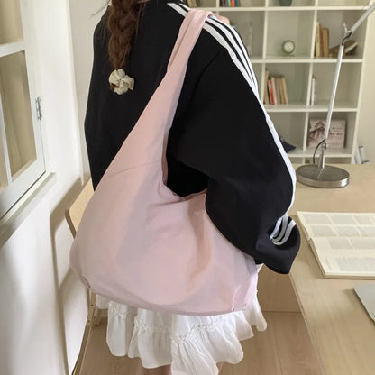 Large Capacity Canvas Shoulder Bag – Casual Hobo Tote for Women