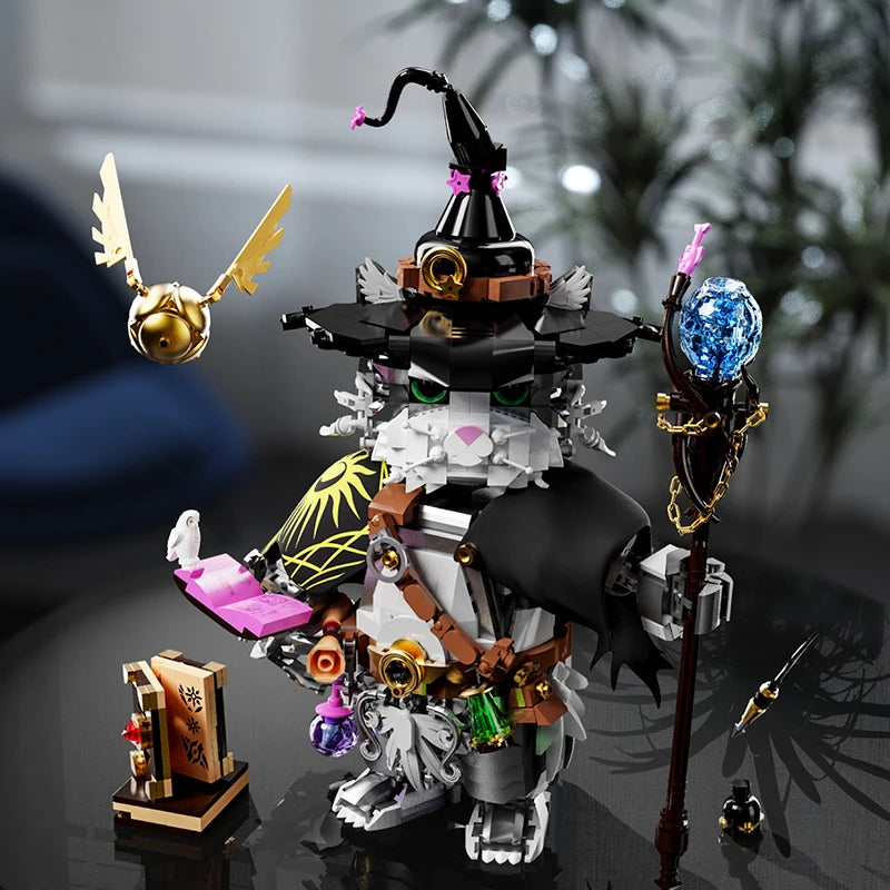 Wizard Cat Building Blocks Set – 1400pcs Magic MOC Figure