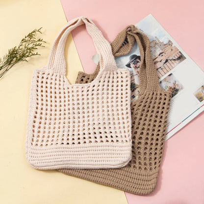 Crochet Tote Bag for Women – Large Hollow Knit Shoulder Bag
