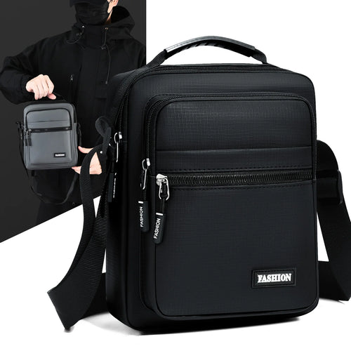Men's Oxford Shoulder Bag – Multi-Pocket Messenger Handbag