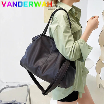 Large Soft Leather Hobo Shoulder Bag for Women