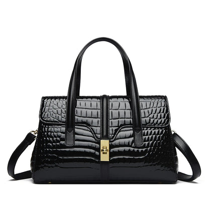 Luxury Tote Handbag for Women – Crocodile Patent Leather